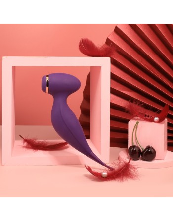 Oiseau du Paradis - Vibromasseur 2 en 1 avec vibration clitoridienne par membrane et embout stimulateur violet - CR-820PUR