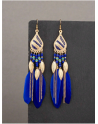 Boucles d'oreilles à plumes - Bleu