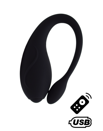 TANDEM Noir, stimulateur pour couple USB avec télécommande en silicone médical  - BQ125BLK