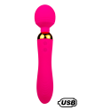 SHAKE Rose, Vibromasseur Wand USB en silicone médical avec 2 puissants moteurs indépendants - BQ107PNK