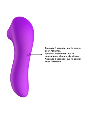 Stimulateur succion de clitoris et tétons USB violet - BOZ-086PUR